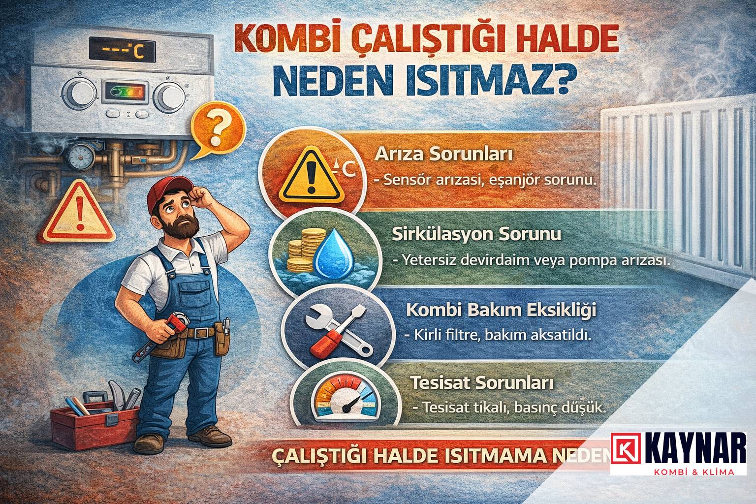 Kombi çalıştığı halde neden ısıtmaz