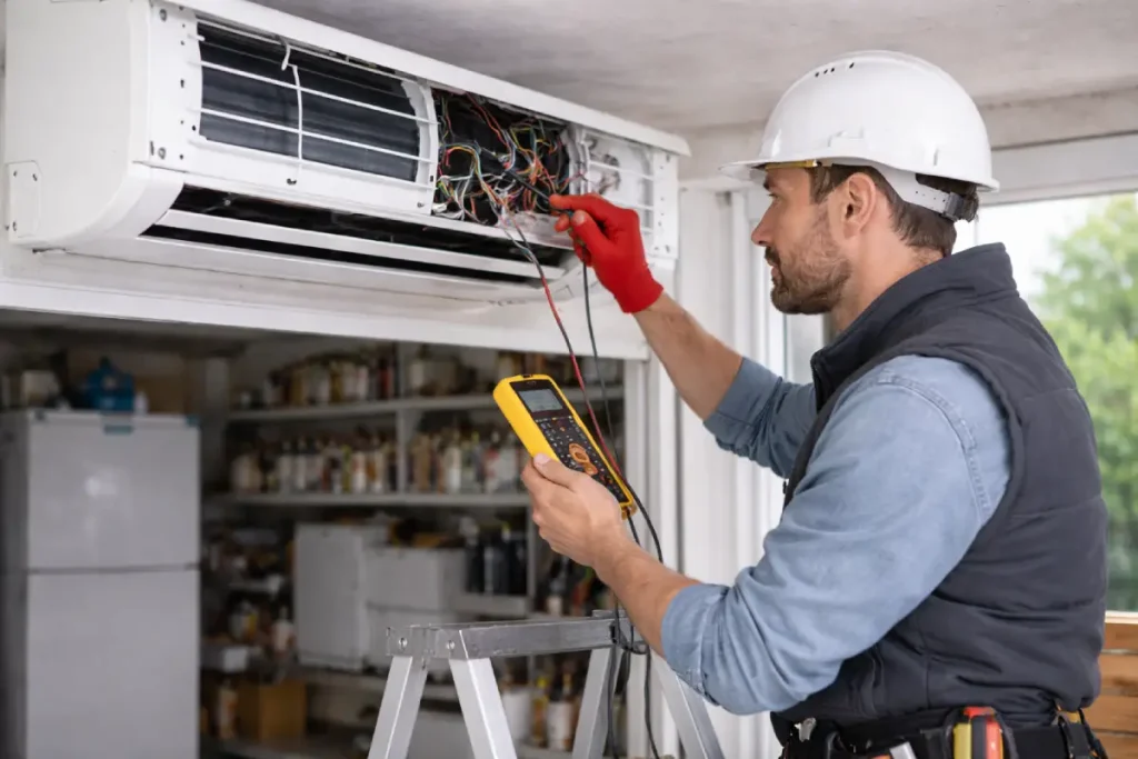 Maltepe Vestel klima tamiri yapan teknik servis ustası klima arıza onarım işlemi